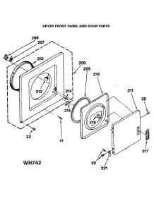 02 - Dryer Front Panel And Door Parts parts for Ge Washer Dryer Combo WSM2480SAZWW from AppliancePartsPros.com