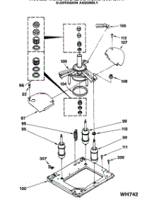 08 - Suspension Assembly parts for Ge Washer Dryer Combo WSM2480SAZWW from AppliancePartsPros.com
