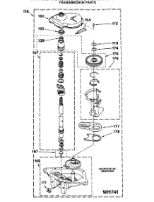 10 - Transmission Parts parts for Ge Washer Dryer Combo WSM2480SAZWW from AppliancePartsPros.com