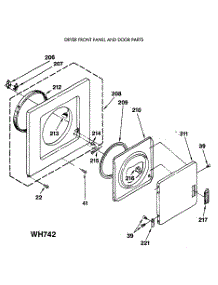 02 - Dryer Front Panel And Door Parts parts for Ge Washer Dryer Combo WSM2420SCZWW from AppliancePartsPros.com