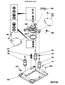 08 - Suspension Asm parts for Ge Washer Dryer Combo WSM2420SCZWW from AppliancePartsPros.com