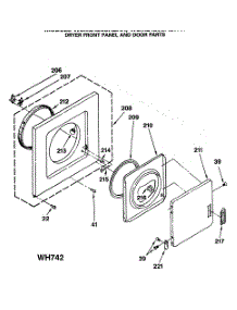 02 - Dryer Front Panel And Door Parts parts for Ge Washer Dryer Combo WSM2420SAZAA from AppliancePartsPros.com