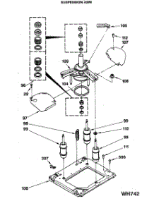 08 - Suspension Asm parts for Ge Washer Dryer Combo WSM2420SAZAA from AppliancePartsPros.com