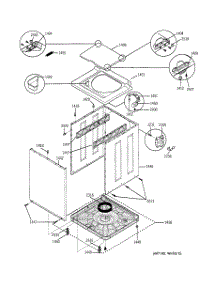 04 - Washer Cabinet parts for Ge Washer Dryer Combo WSM2700TBWWB from AppliancePartsPros.com