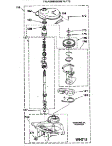 10 - Transmission Parts parts for Ge Washer Dryer Combo WSM2420SAZWW from AppliancePartsPros.com