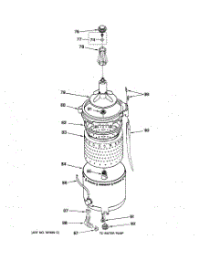 05 - Tub, Basket & Agitator parts for Ge Washer Dryer Combo WSM2420D2WW from AppliancePartsPros.com