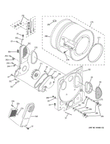 05 - Dryer Drum & Back Panel parts for Ge Washer Dryer Combo WSM2420D0WW from AppliancePartsPros.com