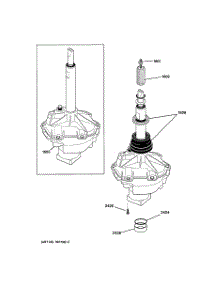 06 - Transmission parts for Ge Washer Dryer Combo WSM2700DAWCC from AppliancePartsPros.com