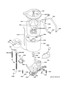 05 - Washer Motor & Tub parts for Ge Washer Dryer Combo WSM2700WBAA from AppliancePartsPros.com