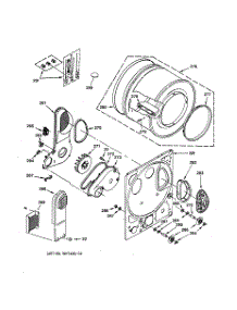 07 - Dryer Drum & Back Panel parts for Ge Washer Dryer Combo WSM2420TBAAA from AppliancePartsPros.com