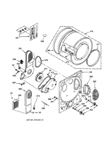 07 - Dryer Drum & Back Panel parts for Ge Washer Dryer Combo WSM2420TAAAA from AppliancePartsPros.com