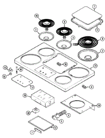 02 - Top Assembly parts for Magic Chef Cooktop 8720PS from AppliancePartsPros.com