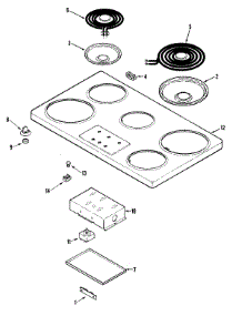03 - Top Assembly parts for Magic Chef Cooktop CEC1536AAC from AppliancePartsPros.com