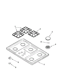 03 - Top Assembly parts for Magic Chef Cooktop CGC2536ADQ from AppliancePartsPros.com