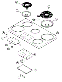 02 - Top Assembly parts for Magic Chef Cooktop 8720VD from AppliancePartsPros.com