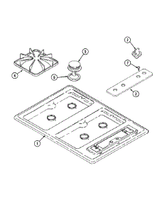 02 - Top Assembly (Ra, Rb, Rs, Rv, Rw) parts for Magic Chef Cooktop 8241RB from AppliancePartsPros.com