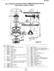 05 - Motor, Heater & Spray Arm parts for Magic Chef Dishwasher MD258-1 from AppliancePartsPros.com