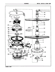 06 - Motor, Heater & Spray Arm parts for Magic Chef Dishwasher DU24H6CB from AppliancePartsPros.com