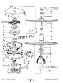 05 - Motor, Heater & Spray Arm parts for Magic Chef Dishwasher DU55A from AppliancePartsPros.com