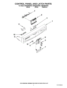 02 - Control Panel And Latch Parts parts for Magic Chef Dishwasher CDB7000AWB5 from AppliancePartsPros.com