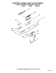 02 - Control Panel And Latch Parts parts for Magic Chef Dishwasher CDB7000AWS4 from AppliancePartsPros.com