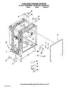 05 - Tub And Frame Parts parts for Magic Chef Dishwasher CDB7000AWW4 from AppliancePartsPros.com