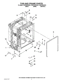 05 - Tub And Frame Parts parts for Magic Chef Dishwasher CDB7000AWS3 from AppliancePartsPros.com