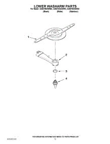 11 - Lower Washarm Parts parts for Magic Chef Dishwasher CDB7000AWB4 from AppliancePartsPros.com