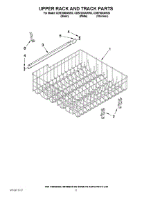 09 - Upper Rack And Track Parts parts for Magic Chef Dishwasher CDB7000AWW3 from AppliancePartsPros.com