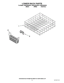 10 - Lower Rack Parts parts for Magic Chef Dishwasher CDB7000AWB3 from AppliancePartsPros.com