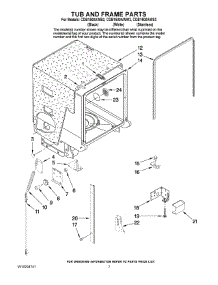 07 - Tub And Frame Parts parts for Maytag Dishwasher CDB1500AWB3 from AppliancePartsPros.com