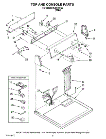 02 - Top And Console Parts parts for Maytag Dryer HED4400TQ0 from AppliancePartsPros.com