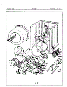 02 - Cylinder & Drive parts for Magic Chef Dryer YG20EN2 from AppliancePartsPros.com