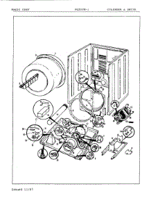 02 - Cylinder & Drive parts for Magic Chef Dryer YG20FY1 from AppliancePartsPros.com