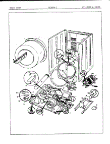 02 - Cylinder & Drive parts for Magic Chef Dryer YE20FA3 from AppliancePartsPros.com