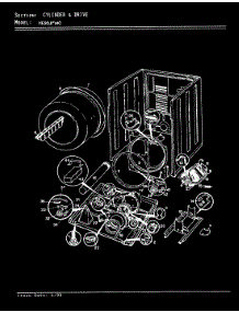 02 - Cylinder & Drive parts for Magic Chef Dryer YE20JY4C from AppliancePartsPros.com