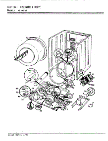 02 - Cylinder & Drive parts for Magic Chef Dryer YE14JN1 from AppliancePartsPros.com