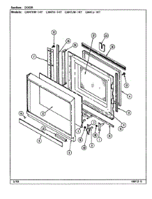 03 - Door parts for Magic Chef Microwave CM47J-14T from AppliancePartsPros.com