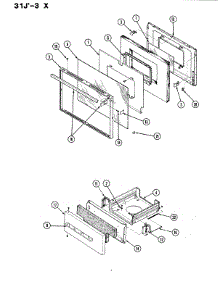 03 - Door parts for Magic Chef Range 31JA-3KLX from AppliancePartsPros.com