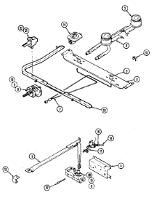 03 - Gas Controls 1100Prx parts for Magic Chef Range 1100PRA from AppliancePartsPros.com