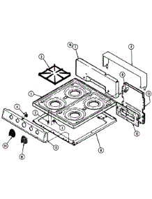 04 - Top Assembly parts for Magic Chef Range 1100PRW from AppliancePartsPros.com