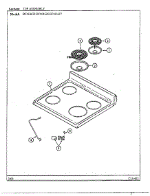 Top Assembly parts for Magic Chef Range DF454670 from AppliancePartsPros.com
