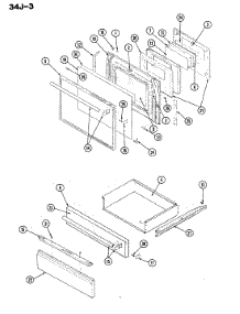 03 - Door parts for Magic Chef Range 34JN-3TKXW from AppliancePartsPros.com
