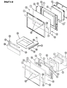 03 - Door parts for Magic Chef Range 34JN-2CKXW from AppliancePartsPros.com