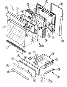 03 - Door / Drawer (3187Xtx Model) parts for Magic Chef Range 3187XTA from AppliancePartsPros.com