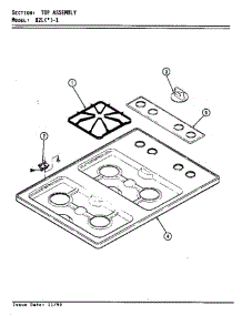 02 - Top Assembly parts for Magic Chef Cooktop 82LA-1 from AppliancePartsPros.com