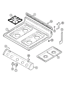 06 - Top Assembly parts for Magic Chef Range 3488XTA from AppliancePartsPros.com
