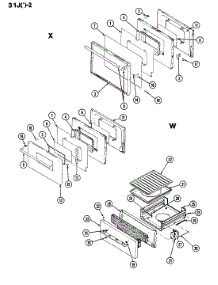 04 - Door parts for Magic Chef Range 31JN-2KX-ON from AppliancePartsPros.com