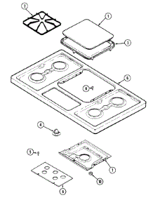 03 - Top Assembly parts for Magic Chef Cooktop 8320PW from AppliancePartsPros.com