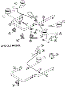 02 - Gas Controls parts for Magic Chef Cooktop 8320PW from AppliancePartsPros.com